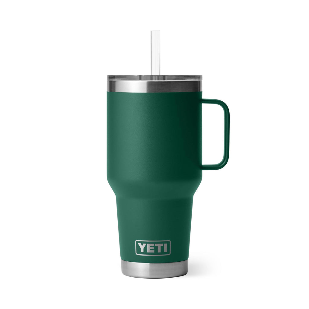 YETI Rambler 35 oz Tumbler with Handle and Straw Lid, Travel Mug Water Tumbler, Vacuum Insulated Cup with Handle, Stainless Steel, Moon Dust - Textured