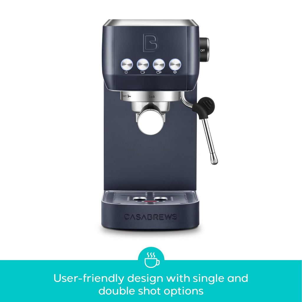 CASABREWS 3700 Essential Espresso Machine 20 Bar, Stainless Steel Cappuccino & Latte Coffee Maker with Steam Frother for Home, 43.9oz Water Tank, Silver