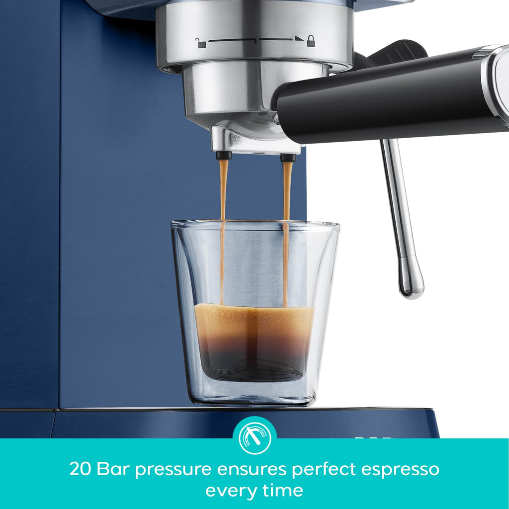 CASABREWS CM5418 Espresso Machine 20 Bar, Compact Espresso Maker with Steam Milk Frother, Stainless Steel Coffee Machine with 34oz Removable Water Tank for Cappuccino, Gift for Women or Men, Silver