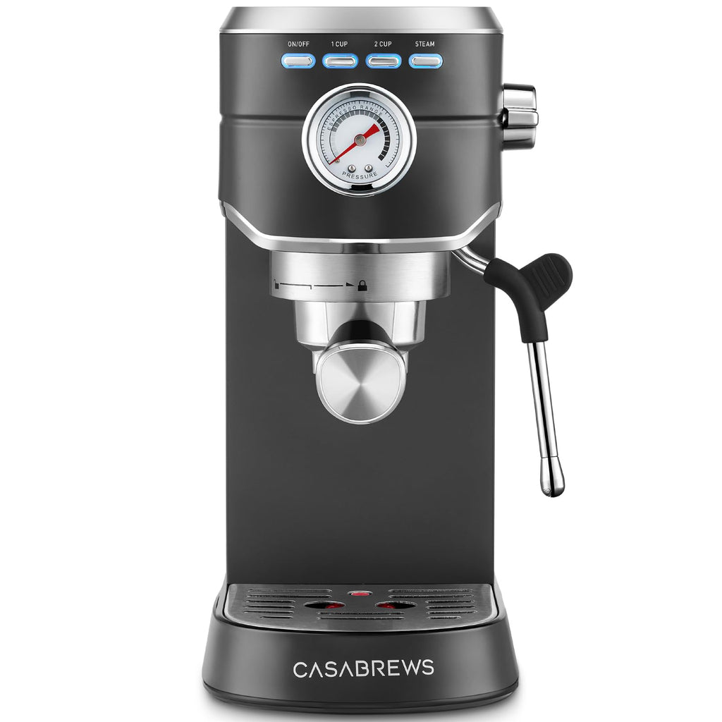 CASABREWS CM5418 Espresso Machine 20 Bar, Compact Espresso Maker with Steam Milk Frother, Stainless Steel Coffee Machine with 34oz Removable Water Tank for Cappuccino, Gift for Women or Men, Silver