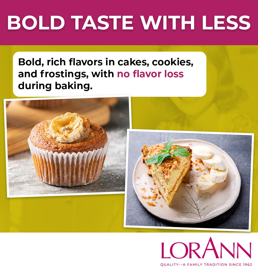 LorAnn Oils Coffee Bakery Emulsion: True Essence, Ideal for Boosting Fruit Tones in Cakes, Cookies & Desserts, Gluten-Free, Keto-Friendly, Extract Substitute Essential for Your Kitchen, 4 Oz