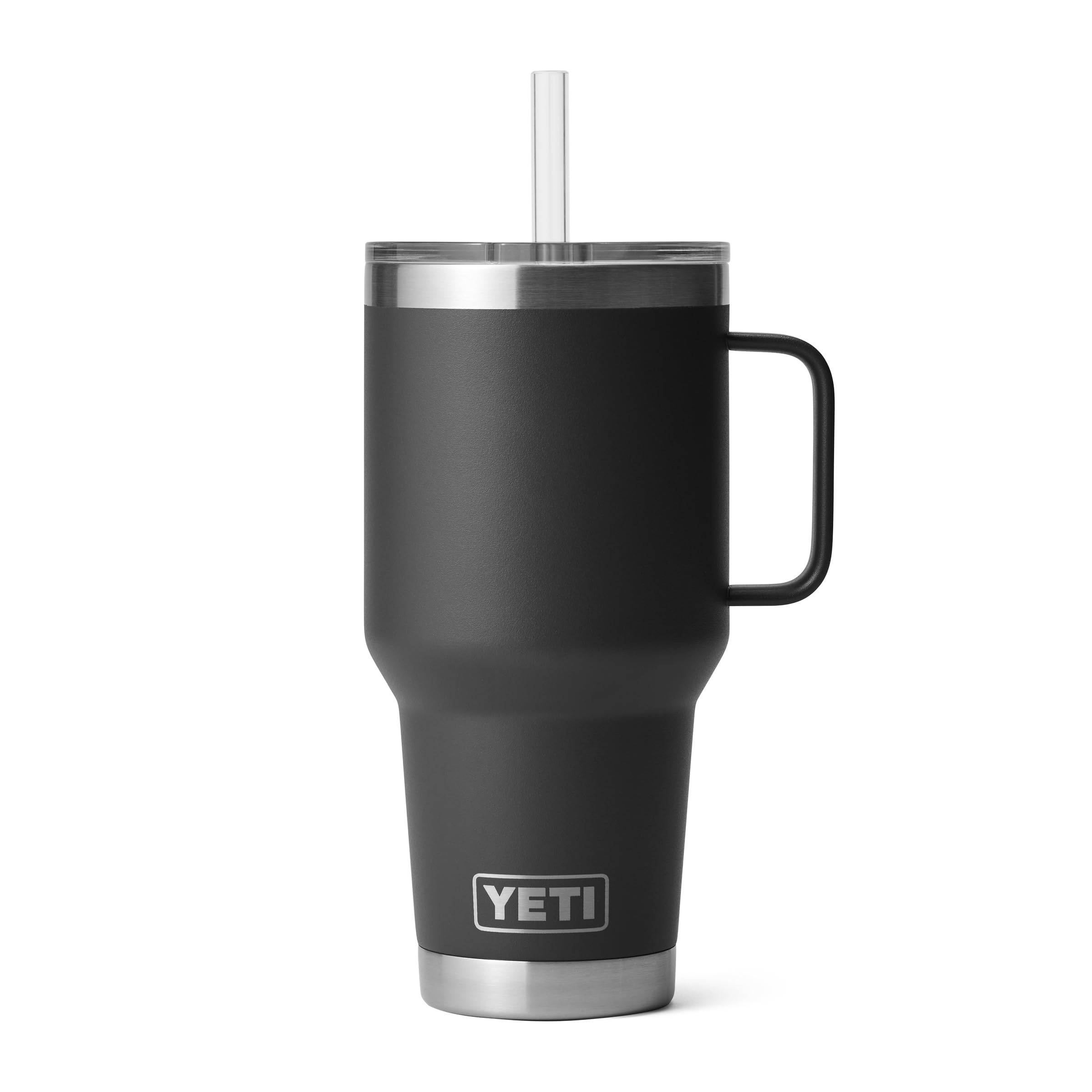 YETI Rambler 35 oz Tumbler with Handle and Straw Lid, Travel Mug Water Tumbler, Vacuum Insulated Cup with Handle, Stainless Steel, Moon Dust - Textured