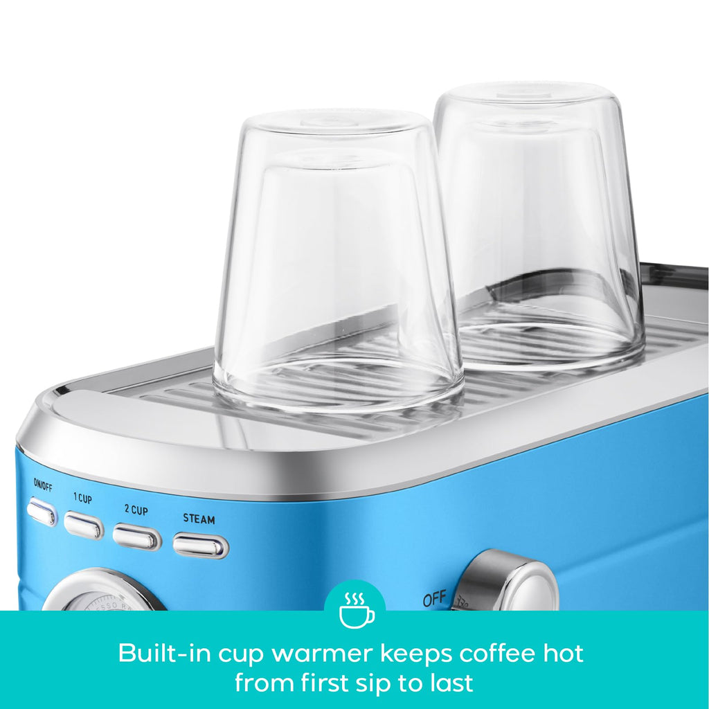 CASABREWS CM5418 Espresso Machine 20 Bar, Compact Espresso Maker with Steam Milk Frother, Stainless Steel Coffee Machine with 34oz Removable Water Tank for Cappuccino, Gift for Women or Men, Silver