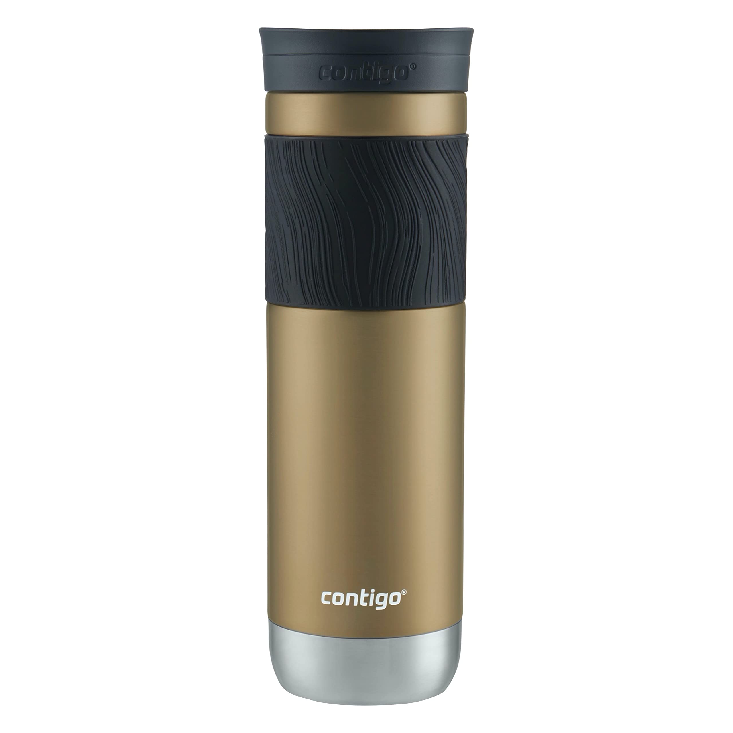 Contigo Byron Vacuum-Insulated Stainless Steel Travel Mug with Leak-Proof Lid Reusable Coffee Mug or Water Bottle BPA-Free 16oz Licorice Keeps Beverages Hot for 6 Hours or Cold for 12 Hours