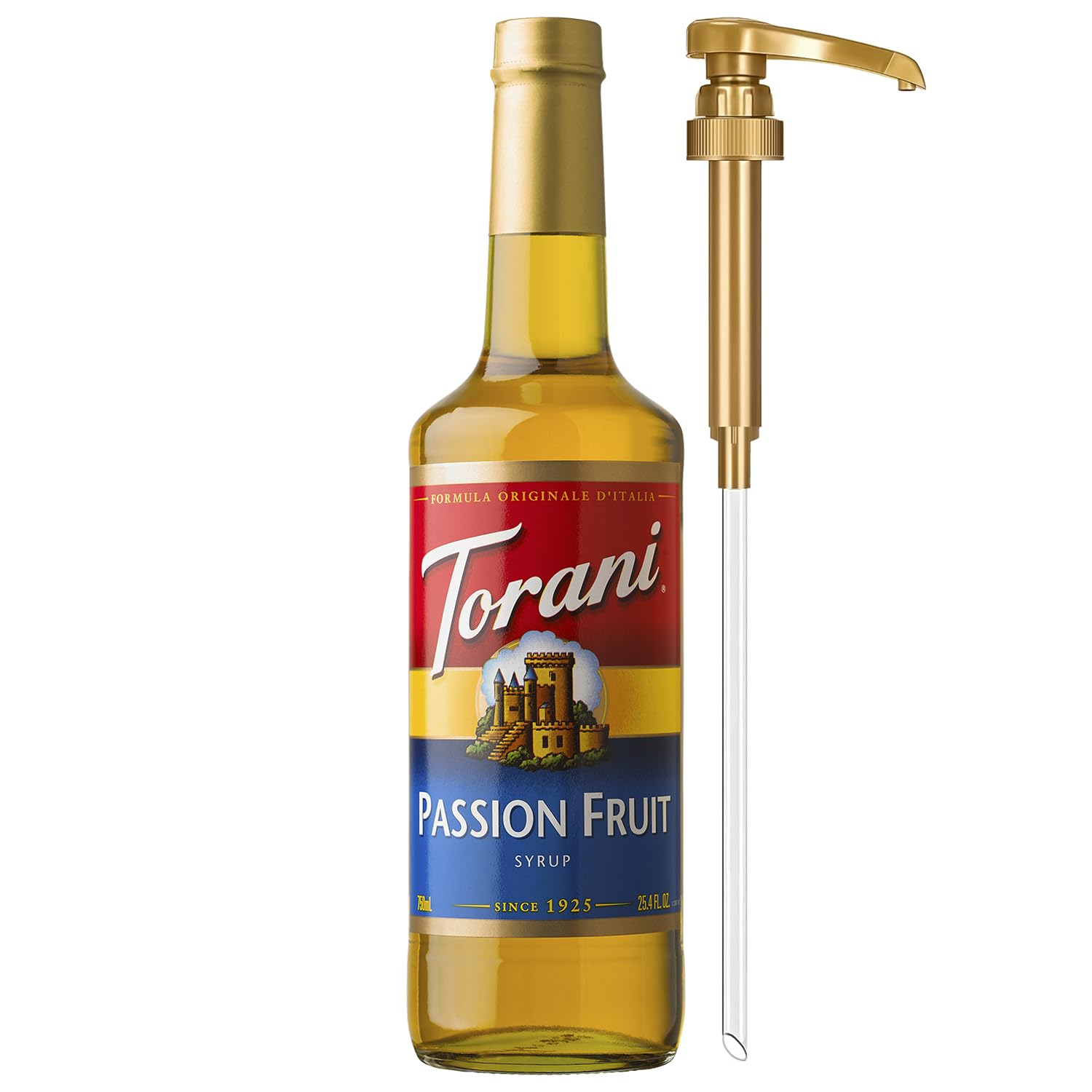 Torani Coffee Syrup, Vanilla Flavored Syrup for Drinks, Pump Included, 25.4 Fl Oz