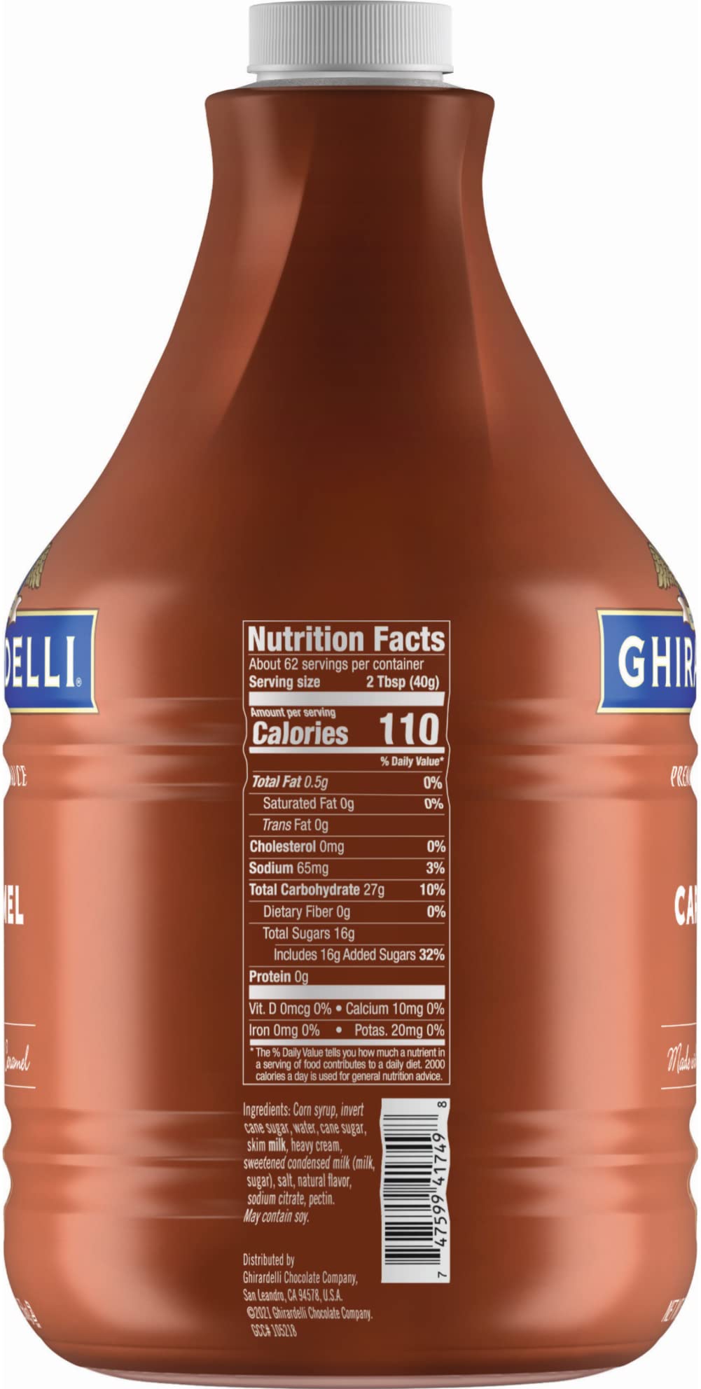 Ghirardelli Caramel Sauce Squeeze Bottle, 16 oz (Pack of 1)