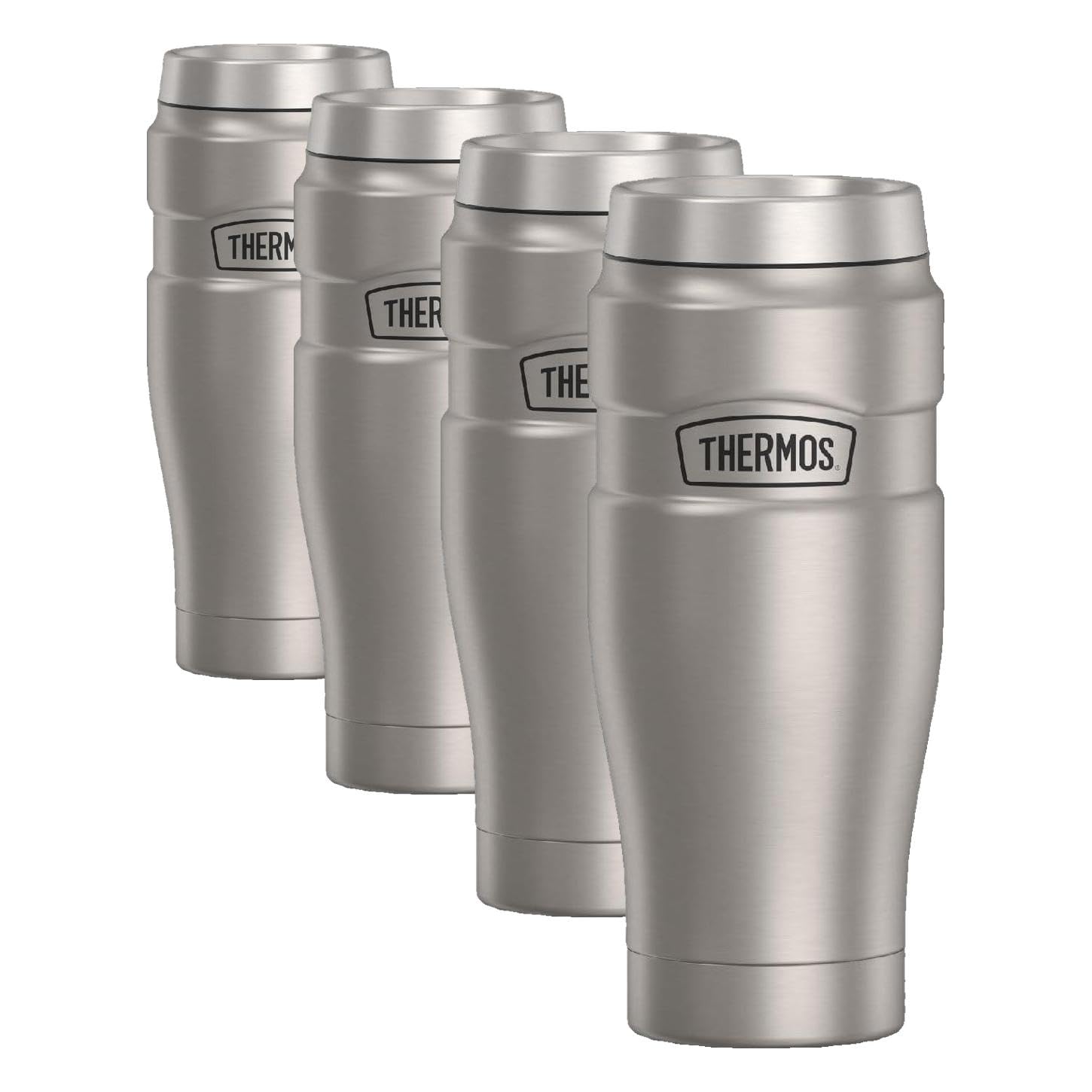 THERMOS Stainless King Vacuum-Insulated Travel Mug with Handle - 16oz, Midnight Blue - Thermos Tumbler for Hot & Cold Drinks - Leak & Sweat-Proof Stainless Steel Coffee Mug with Lid for Commuting