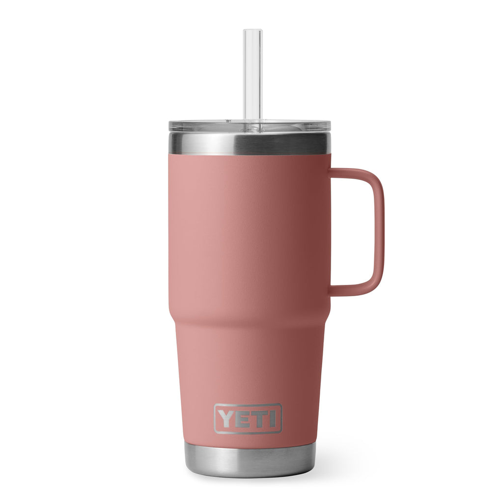 YETI Rambler 35 oz Tumbler with Handle and Straw Lid, Travel Mug Water Tumbler, Vacuum Insulated Cup with Handle, Stainless Steel, Moon Dust - Textured
