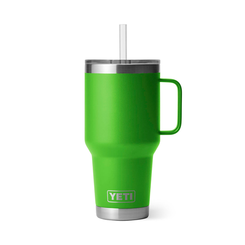 YETI Rambler 35 oz Tumbler with Handle and Straw Lid, Travel Mug Water Tumbler, Vacuum Insulated Cup with Handle, Stainless Steel, Moon Dust - Textured