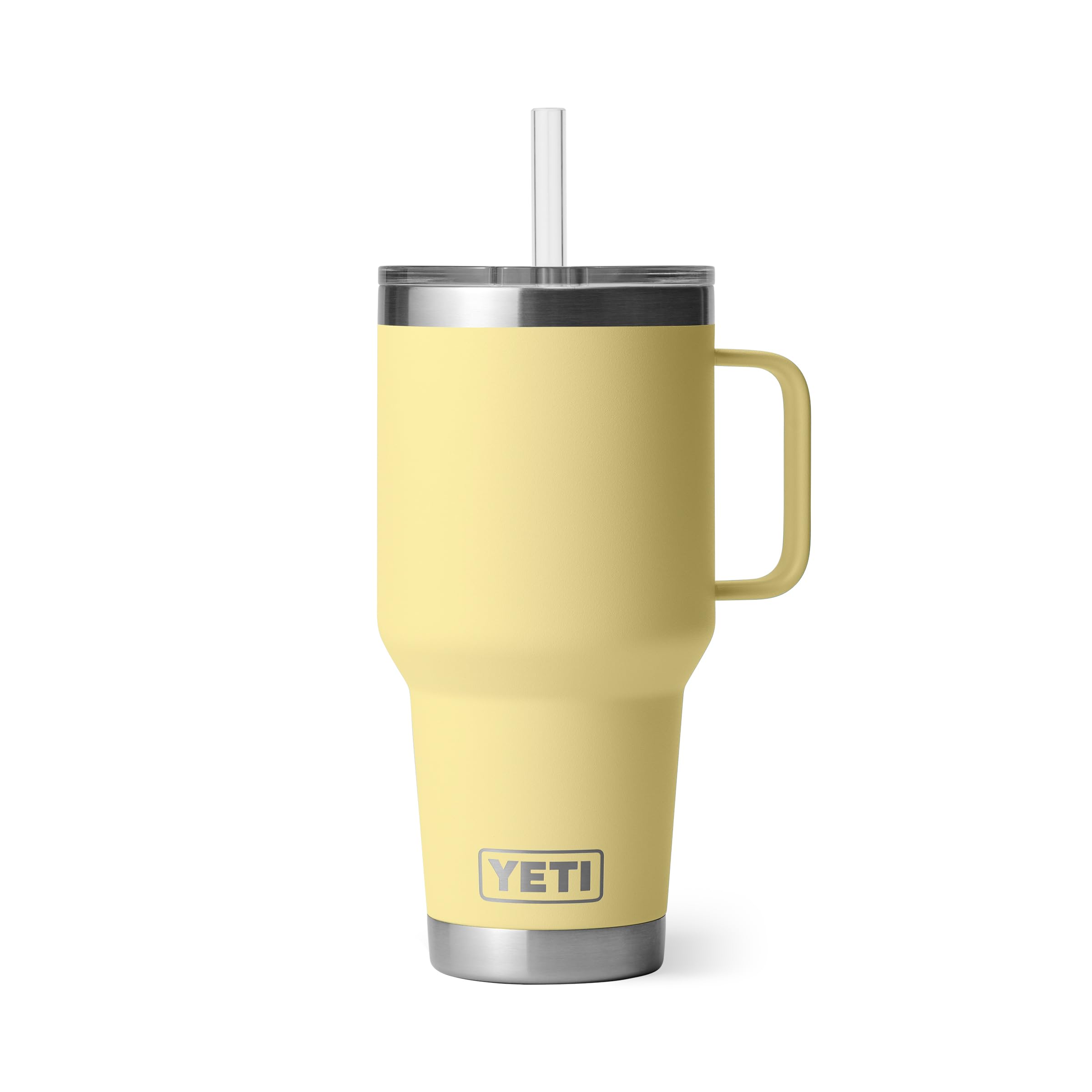 YETI Rambler 35 oz Tumbler with Handle and Straw Lid, Travel Mug Water Tumbler, Vacuum Insulated Cup with Handle, Stainless Steel, Moon Dust - Textured