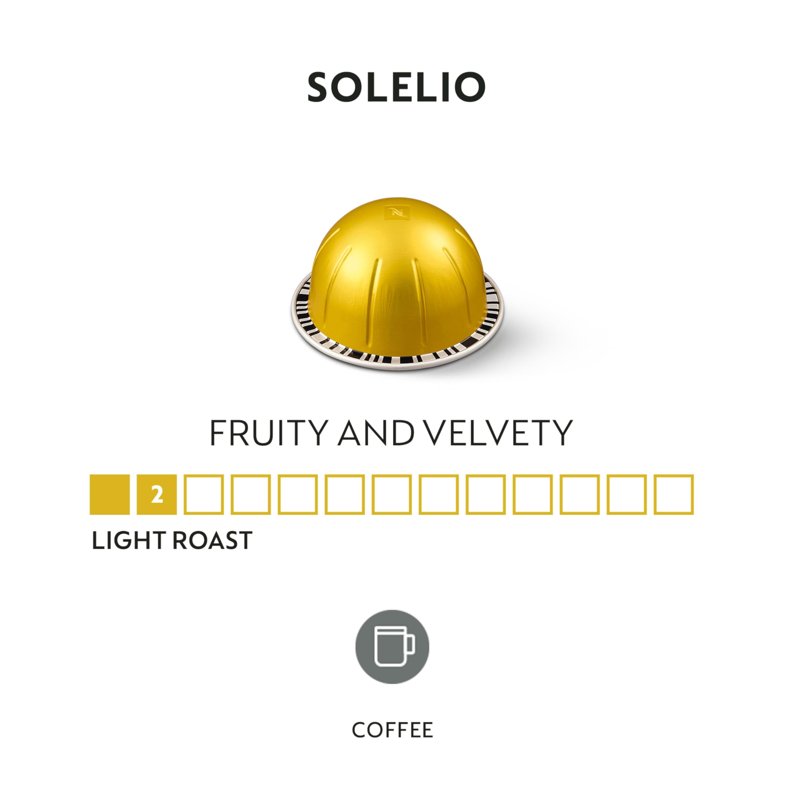 Nespresso Capsules Vertuo, Melozio, Medium Roast Coffee, 30-Count Coffee Pods, Brews 7.8oz.