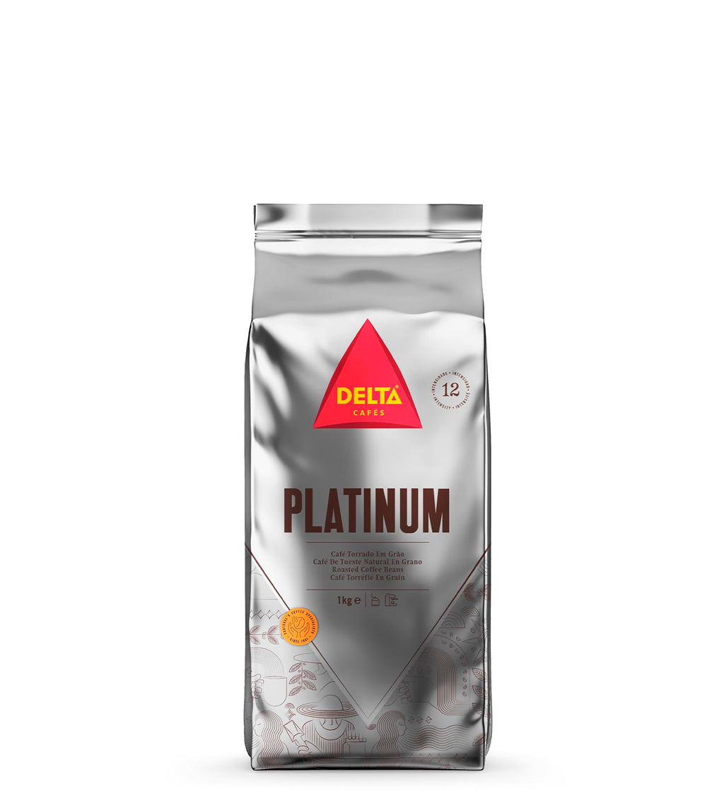 Delta Cafés Platinum Whole Bean Coffee 35.2oz Intense Espresso Beans Medium Roast Coffee