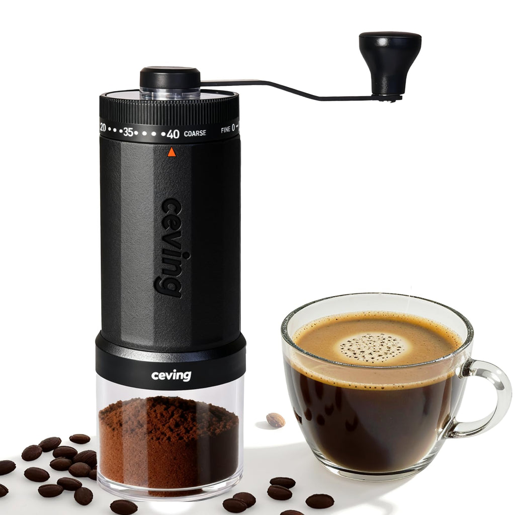 Mini Manual Coffee Grinder with 40 Adjustable Settings, Portable Hand Coffee Bean Mill with 30g Capacity, Conical Burr Coffee Grinder with Crank for Travel, Camping, Office, Espresso, Pour Over, etc