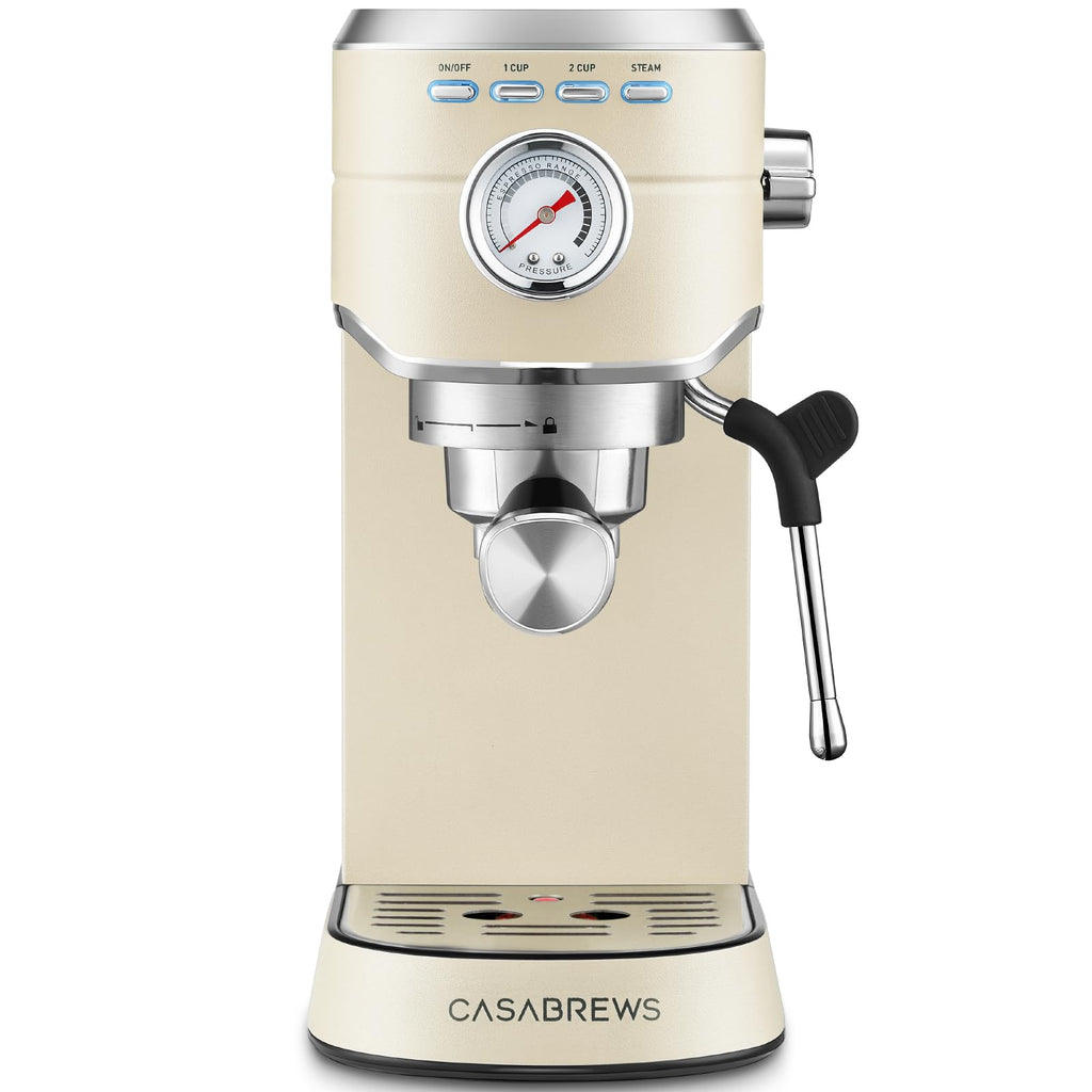 CASABREWS CM5418 Espresso Machine 20 Bar, Compact Espresso Maker with Steam Milk Frother, Stainless Steel Coffee Machine with 34oz Removable Water Tank for Cappuccino, Gift for Women or Men, Silver