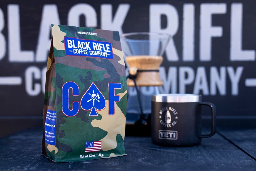 Black Rifle Coffee Company Just Black, 18oz Bag, Ground Coffee Medium Roast - Roasted Blend Made from Arabica Beans - Colombian & Brazilian Beans - Veteran Founded & American Made