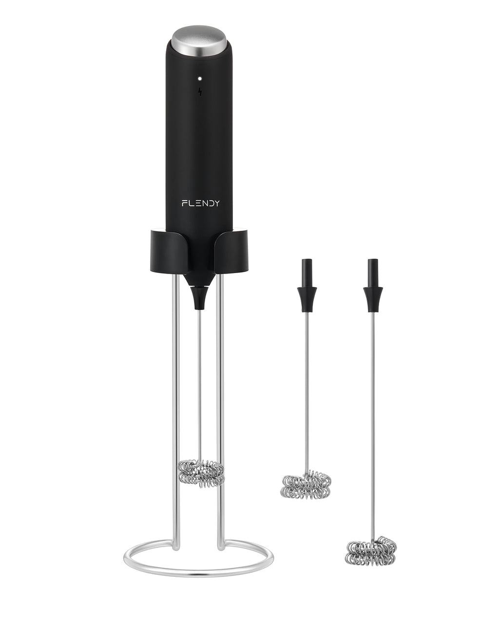 Flendy Rechargeable Milk Frother Handheld, Coffee Frother Handheld with USB-C Charging Stand, Electric Drink Mixer Handheld, Mini Electric Whisk Frother for Coffee, Matcha, etc
