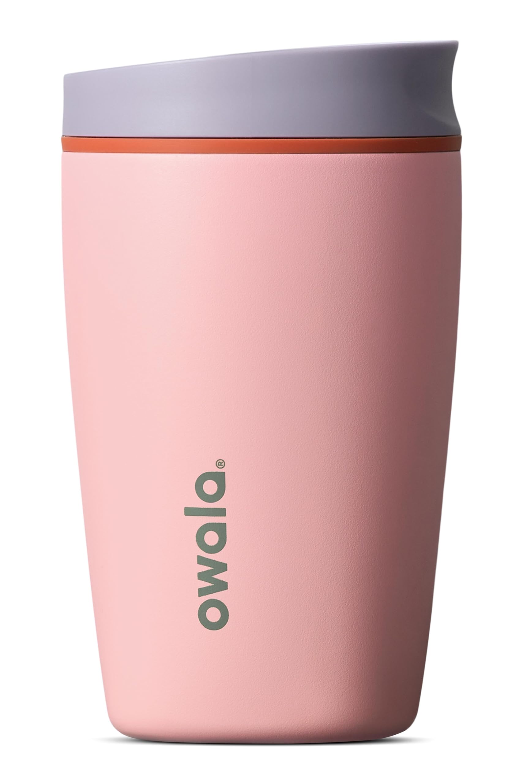 Owala SmoothSip Slider Insulated Stainless Steel Coffee Tumbler, Reusable Iced Coffee Cup, Hot Coffee Travel Mug, BPA Free 20 oz, Pucker Up