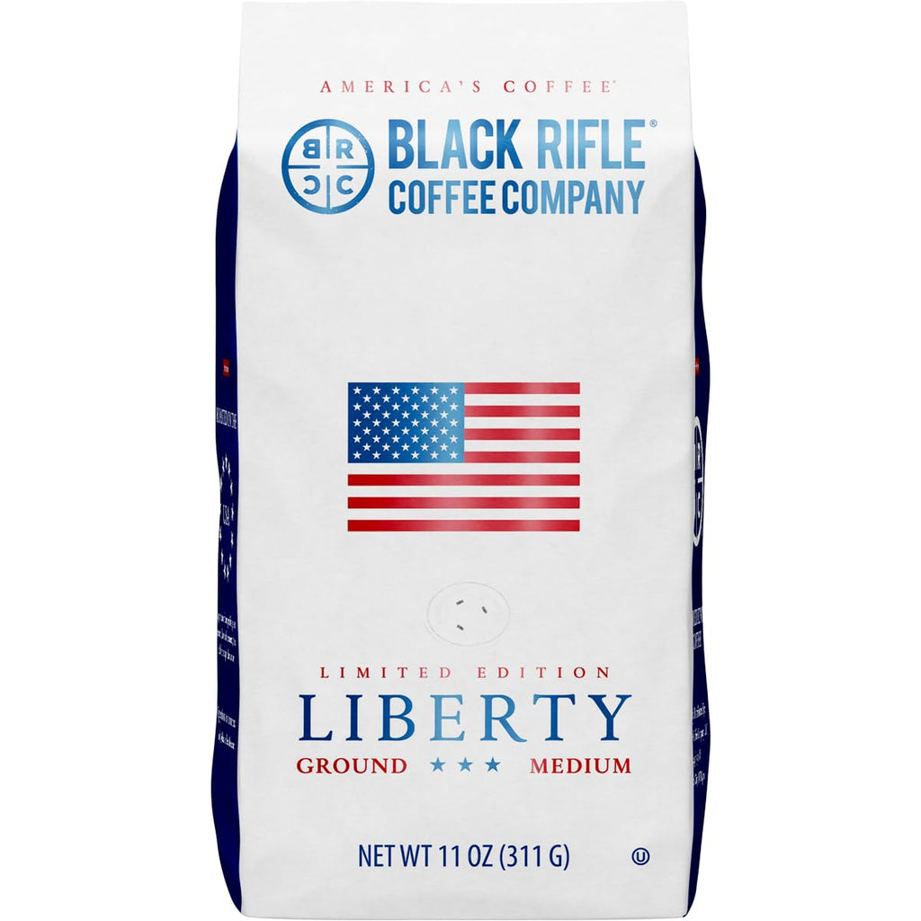 Black Rifle Coffee Company Just Black, 18oz Bag, Ground Coffee Medium Roast - Roasted Blend Made from Arabica Beans - Colombian & Brazilian Beans - Veteran Founded & American Made