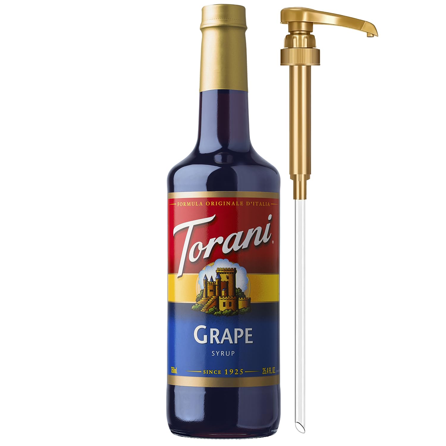 Torani Coffee Syrup, Vanilla Flavored Syrup for Drinks, Pump Included, 25.4 Fl Oz