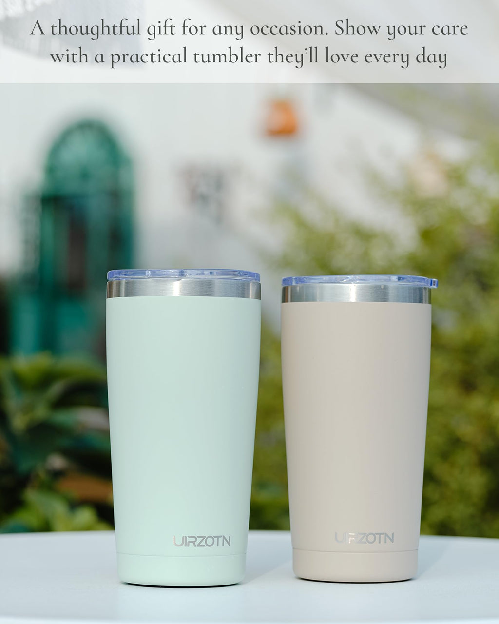 Travel Coffee Tumbler 20oz, Travel Coffee Mug with Dual Lids and Straw, Stainless Steel Double Wall Vacuum Insulated Tumbler for Hot/Iced Drinks (Textured Matte, Navy Blue)