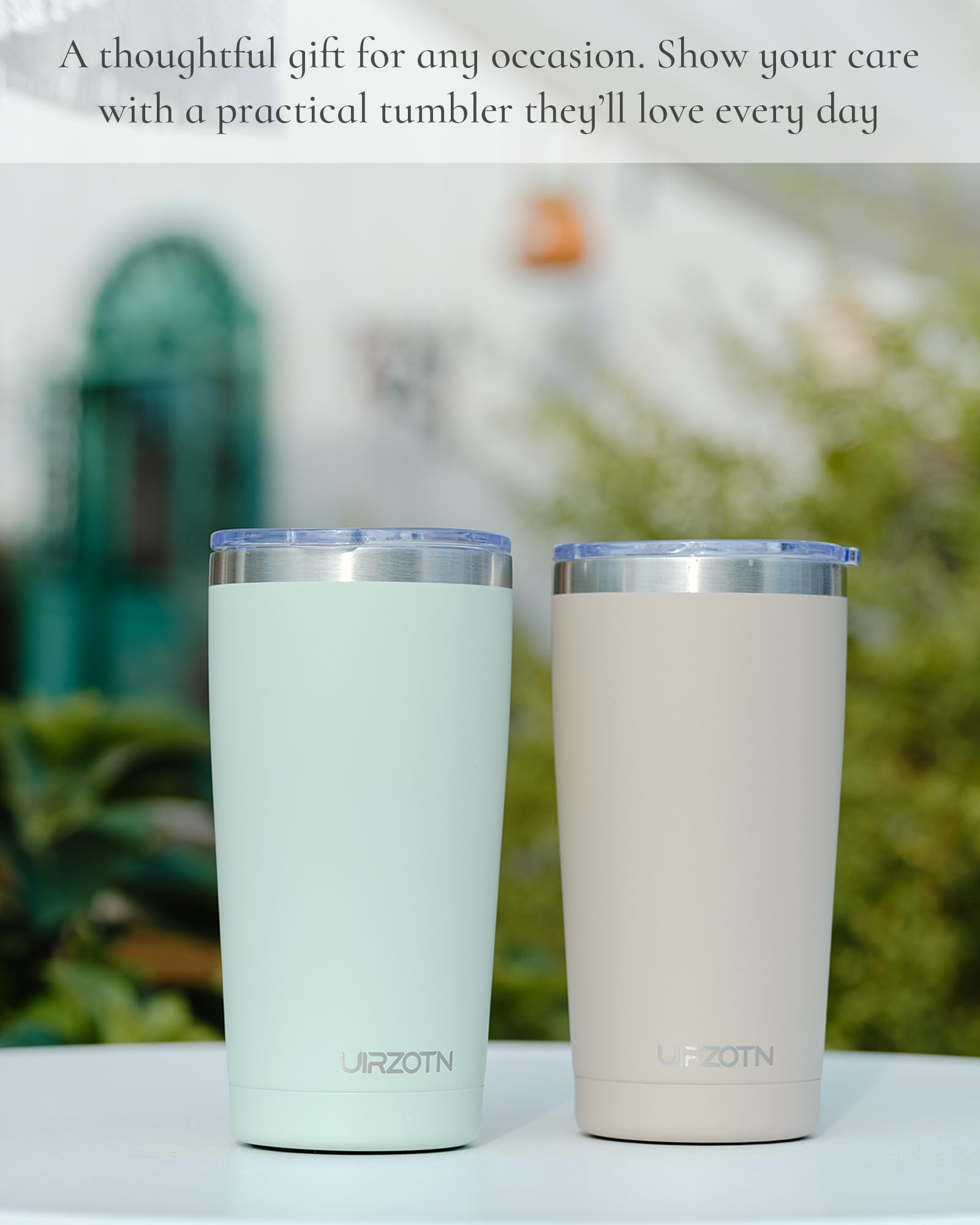 Travel Coffee Tumbler 20oz, Travel Coffee Mug with Dual Lids and Straw, Stainless Steel Double Wall Vacuum Insulated Tumbler for Hot/Iced Drinks (Textured Matte, Navy Blue)