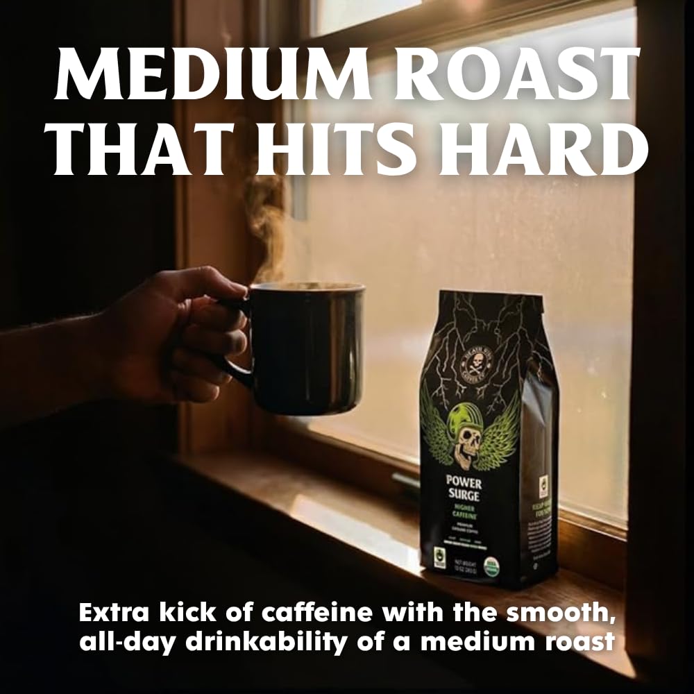 Death Wish Coffee, Valhalla Java Odinforce Blend Whole Bean, USDA Organic and Fair Trade, 12 oz (Pack of 1)