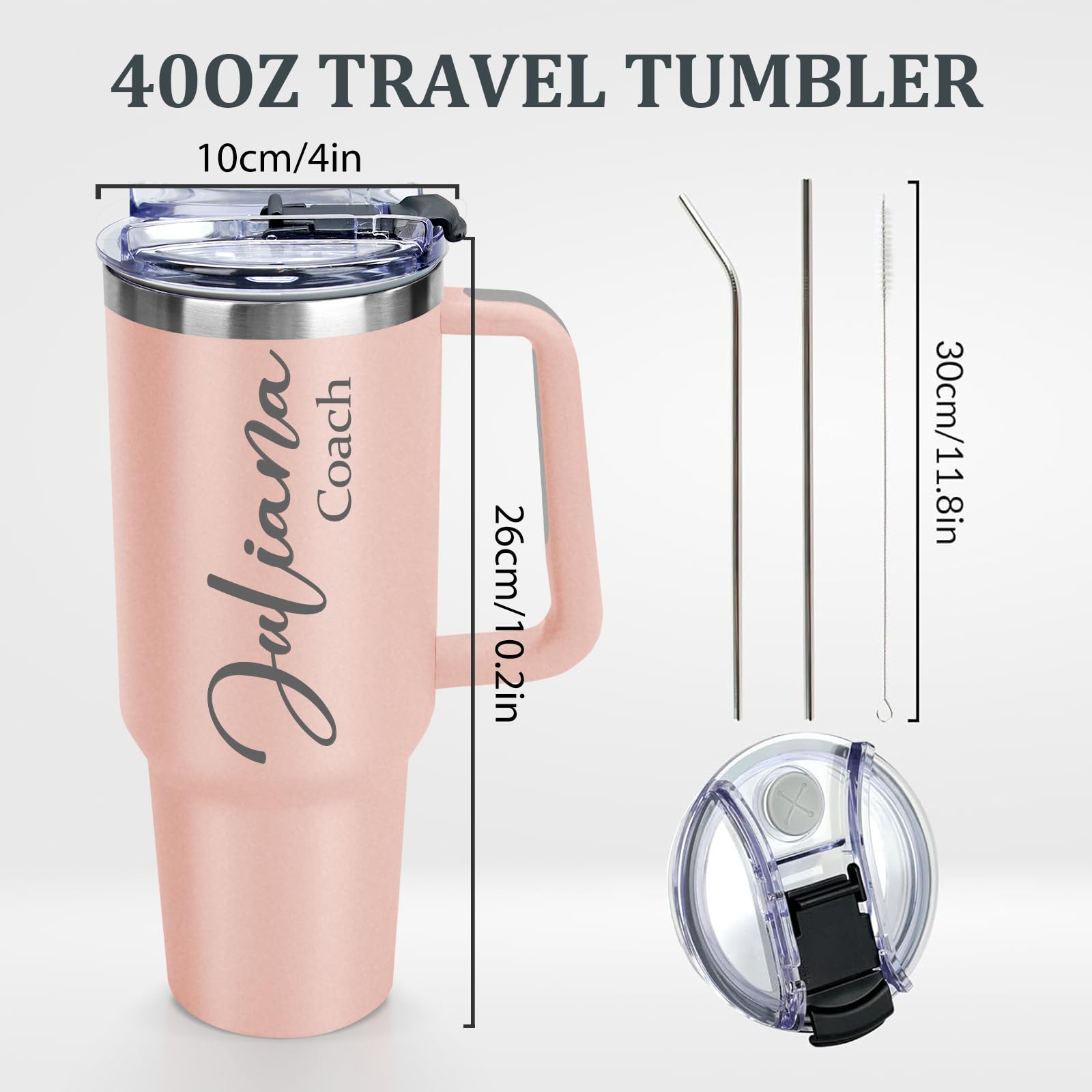 Personalized Tumbler Custom Coffee Tumbler Laser Engrave with Name 20 Oz Stainless Steel Travel Tumbler Cup Mug Personalized Gifts for Birthday Christmas Anniversary for Men Women Kids