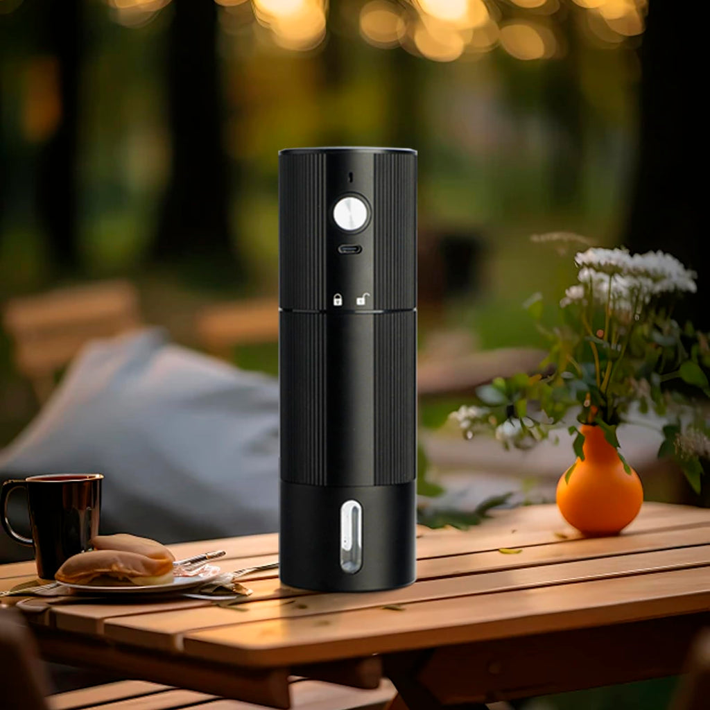 Portable Coffee Grinder Electric Burr Coffee Grinder with 45 Adjustable Settings, Rechargeable Coffee Grinders for Espresso, Travel, Camping and Office (Silver)