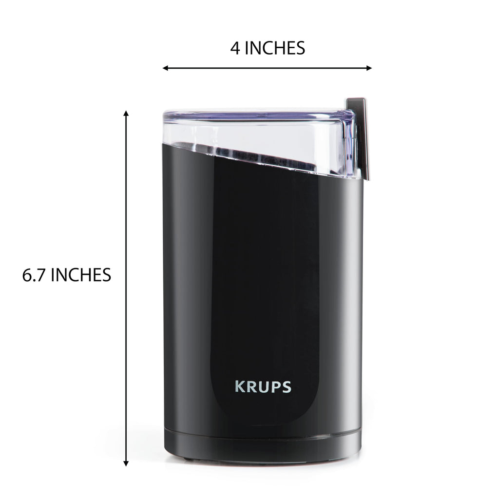 KRUPS Precision Electric Coffee Grinders, 3 oz Capacity, 200W Motor, Stainless Steel Blades for Uniform Grinding of Beans, Herb and Nuts, Coffee and Spice Grinder Electric, (Black)
