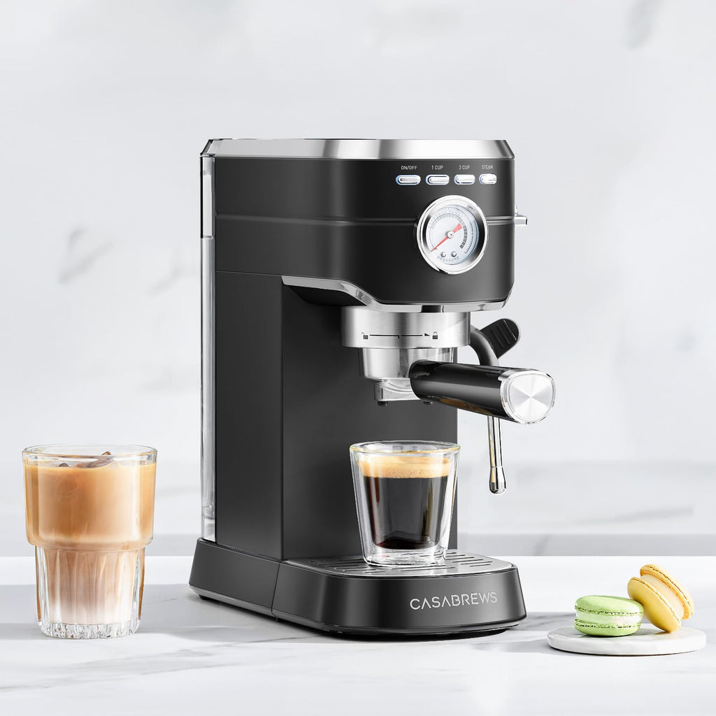 CASABREWS CM5418 Espresso Machine 20 Bar, Compact Espresso Maker with Steam Milk Frother, Stainless Steel Coffee Machine with 34oz Removable Water Tank for Cappuccino, Gift for Women or Men, Silver