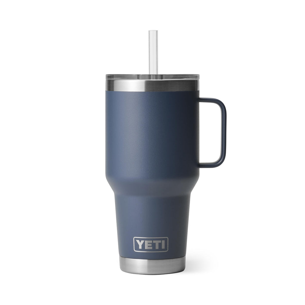 YETI Rambler 35 oz Tumbler with Handle and Straw Lid, Travel Mug Water Tumbler, Vacuum Insulated Cup with Handle, Stainless Steel, Moon Dust - Textured
