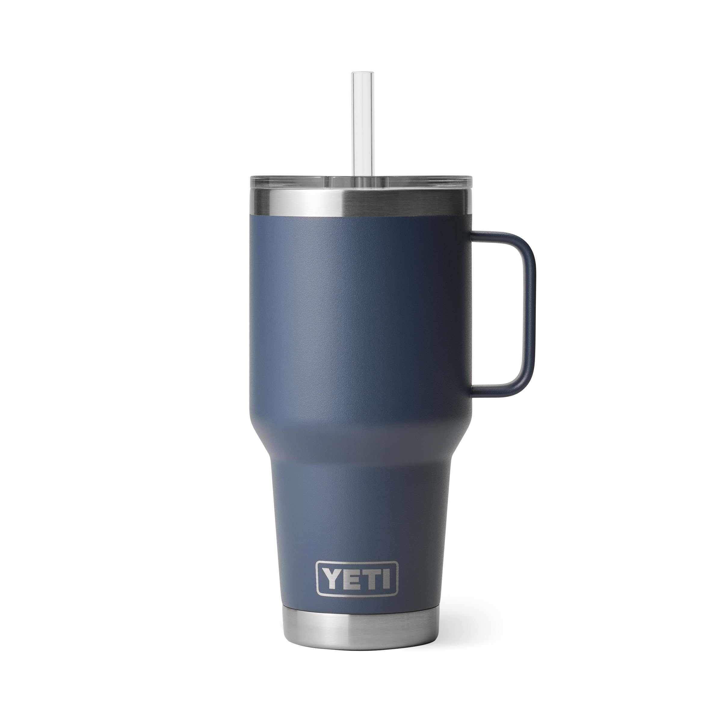 YETI Rambler 35 oz Tumbler with Handle and Straw Lid, Travel Mug Water Tumbler, Vacuum Insulated Cup with Handle, Stainless Steel, Moon Dust - Textured