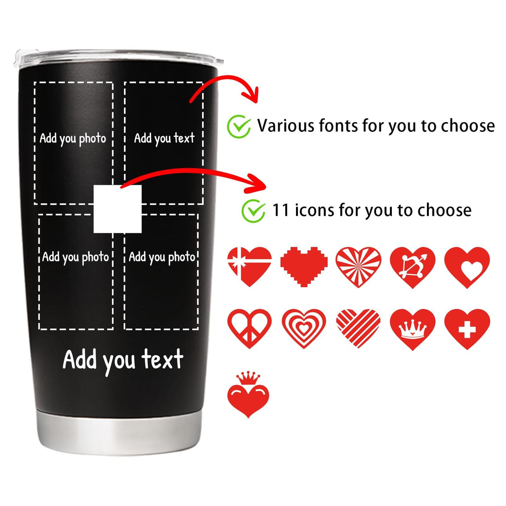 Personalized Tumbler Custom Coffee Tumbler Laser Engrave with Name 20 Oz Stainless Steel Travel Tumbler Cup Mug Personalized Gifts for Birthday Christmas Anniversary for Men Women Kids
