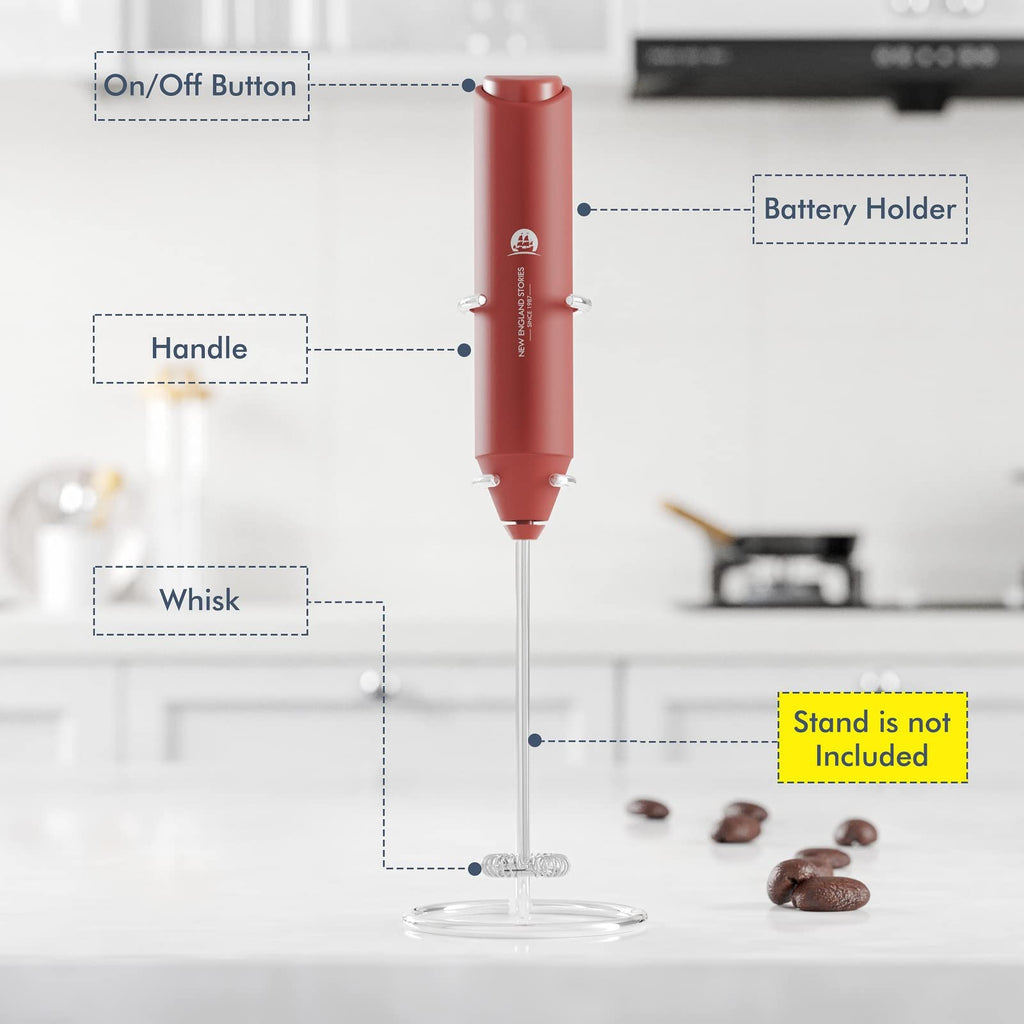 Powerful Milk Frother Handheld Foam Maker, Mini Whisk Drink Mixer for Coffee, Cappuccino, Latte, Matcha, Hot Chocolate, No Stand, Green