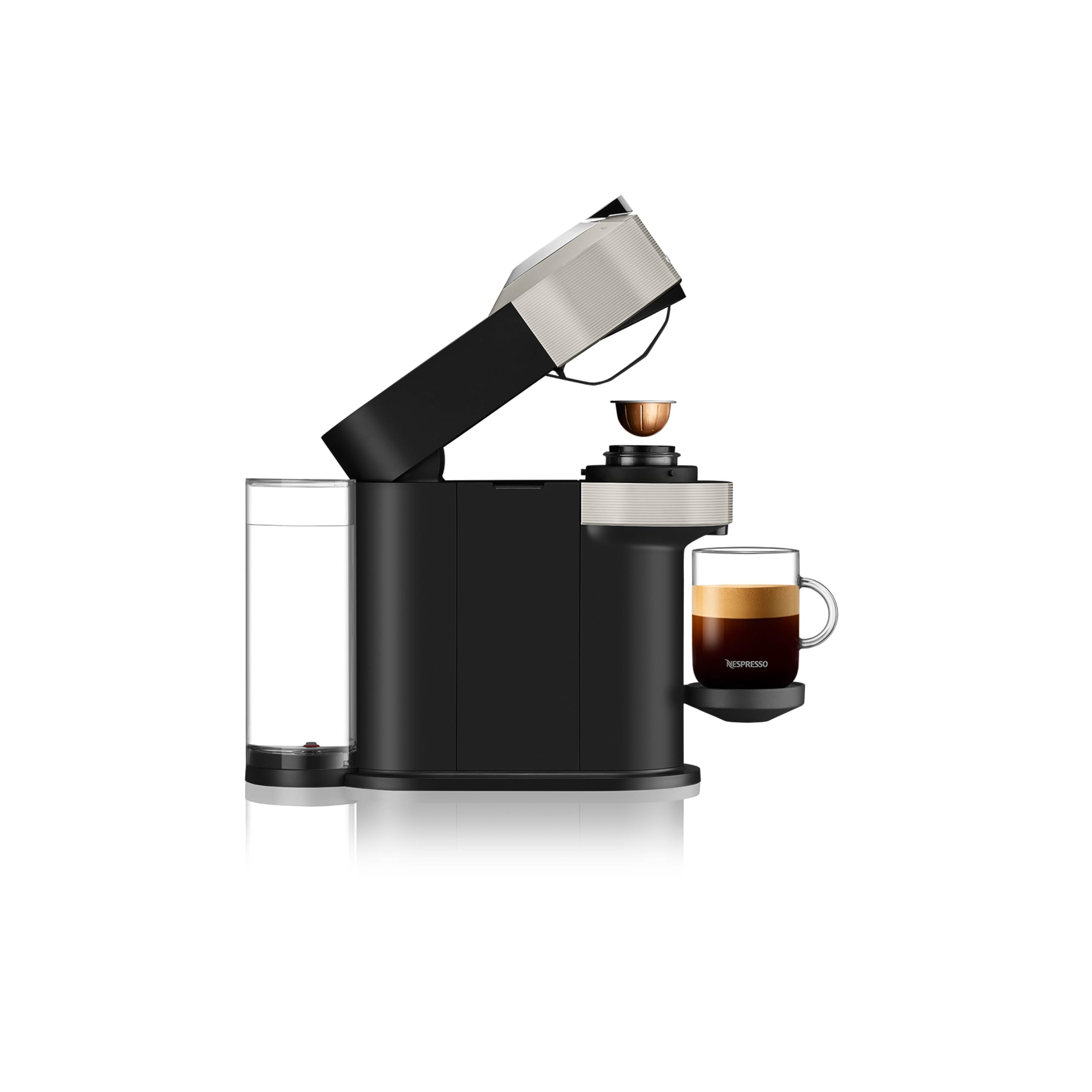 Nespresso Vertuo Next Coffee and Espresso Maker by Breville, with Aeroccino Milk Frother, Light Grey