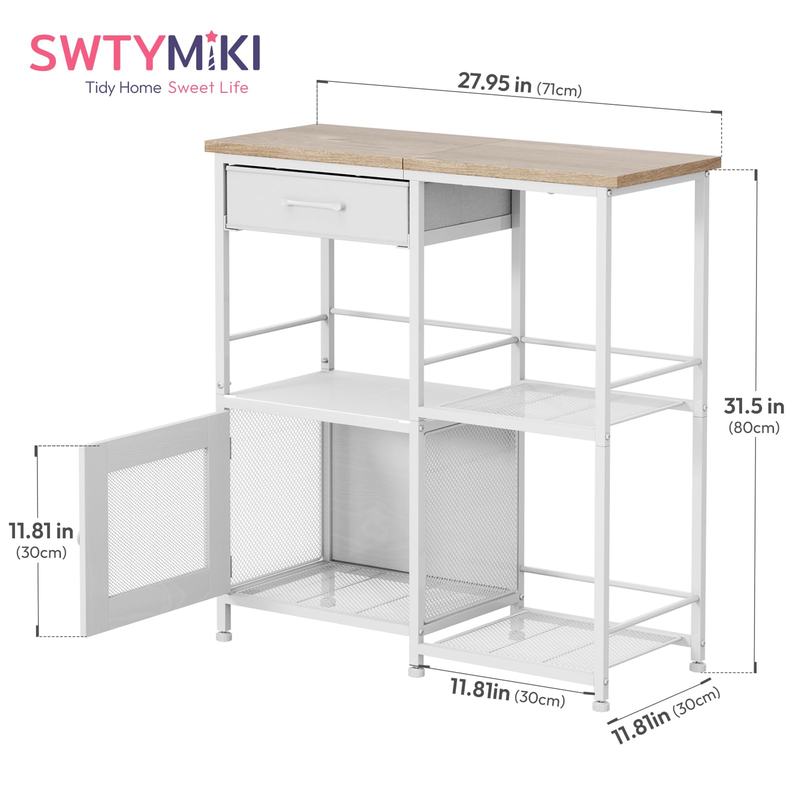 SWTYMIKI Coffee Bar Cabinet for Home - Farmhouse Coffee Stand Station Multi-Purpose Buffet Sideboard Cabinet with Drawers - Kitchen Bar Table for Living Room, Corner, Small Space, Espresso