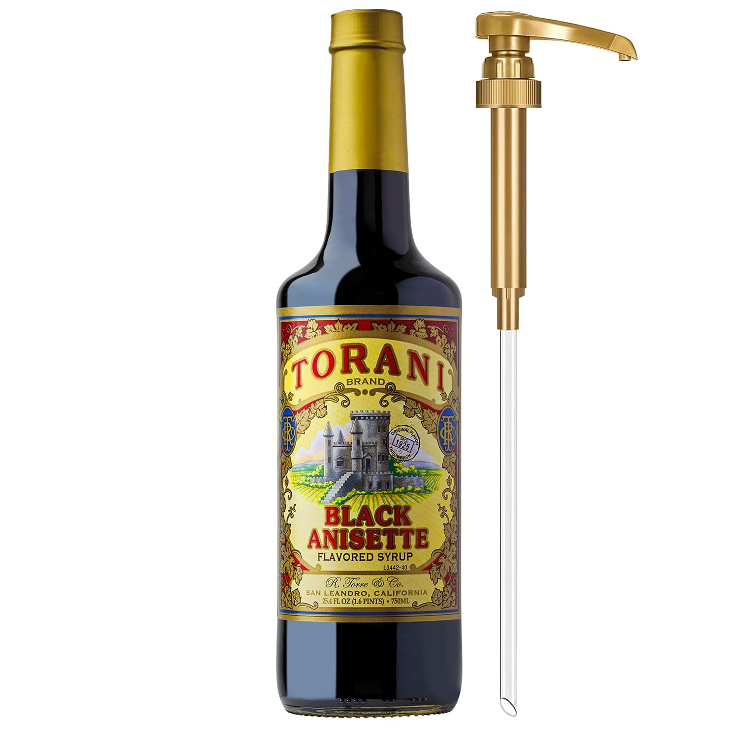 Torani Coffee Syrup, Vanilla Flavored Syrup for Drinks, Pump Included, 25.4 Fl Oz