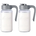 Mason Jar Pitcher - Airtight & Leakproof Glass Pitcher with Lid, Perfect for Breastmilk, Cold Brew, and Sun Tea, 2 Quart (64 oz) Mason Jar with Pour Spout Lid