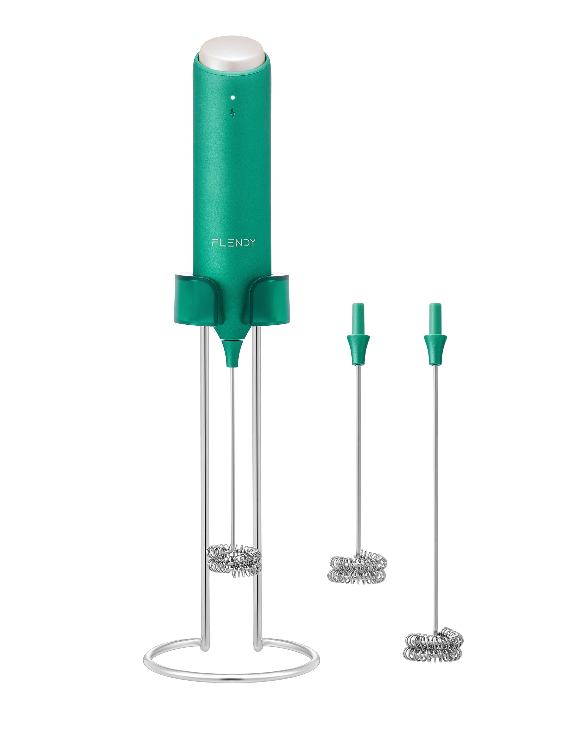 Flendy Rechargeable Milk Frother Handheld, Coffee Frother Handheld with USB-C Charging Stand, Electric Drink Mixer Handheld, Mini Electric Whisk Frother for Coffee, Matcha, etc