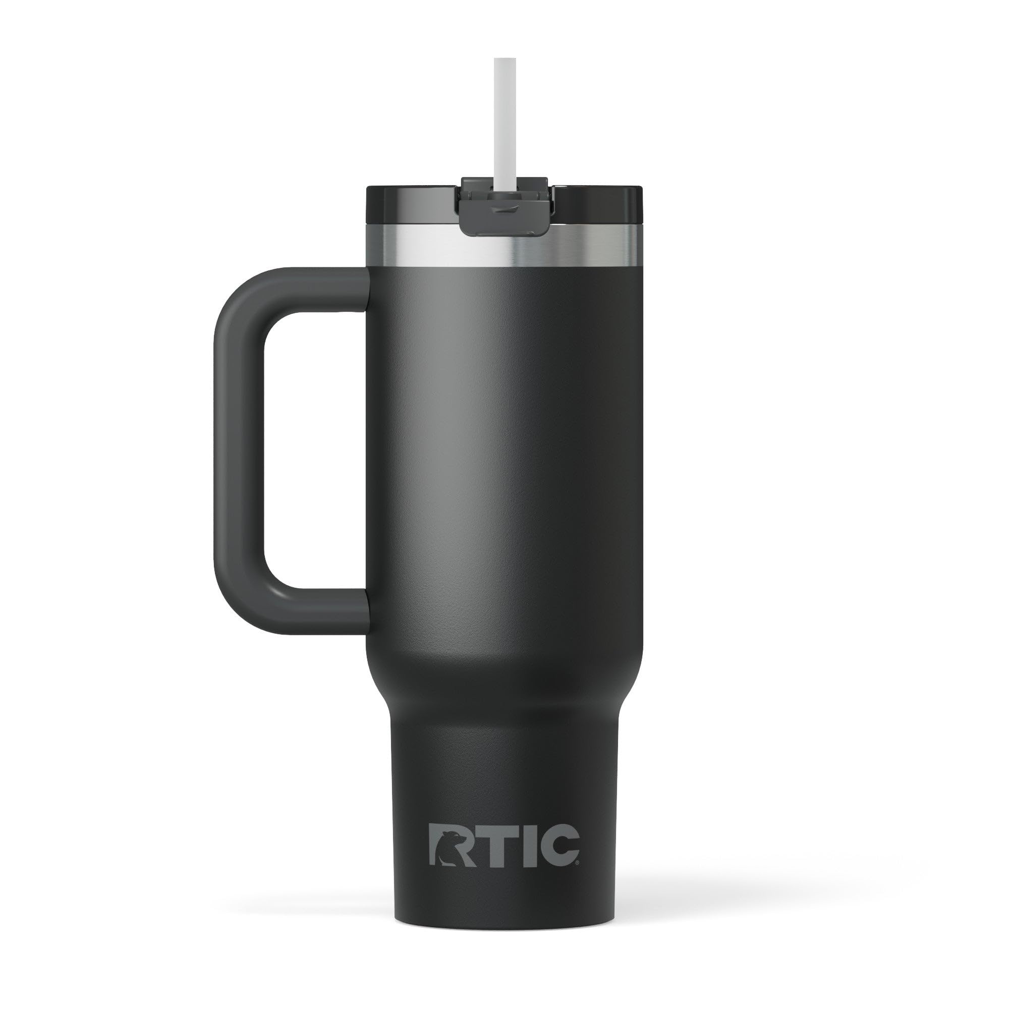 RTIC 40 oz Road Trip Tumbler Double-Walled Cermaic Lined Insulated Stainless Steel Portable Travel Coffee Mug Cup with Lid, Handle and Straw, Trailblazer