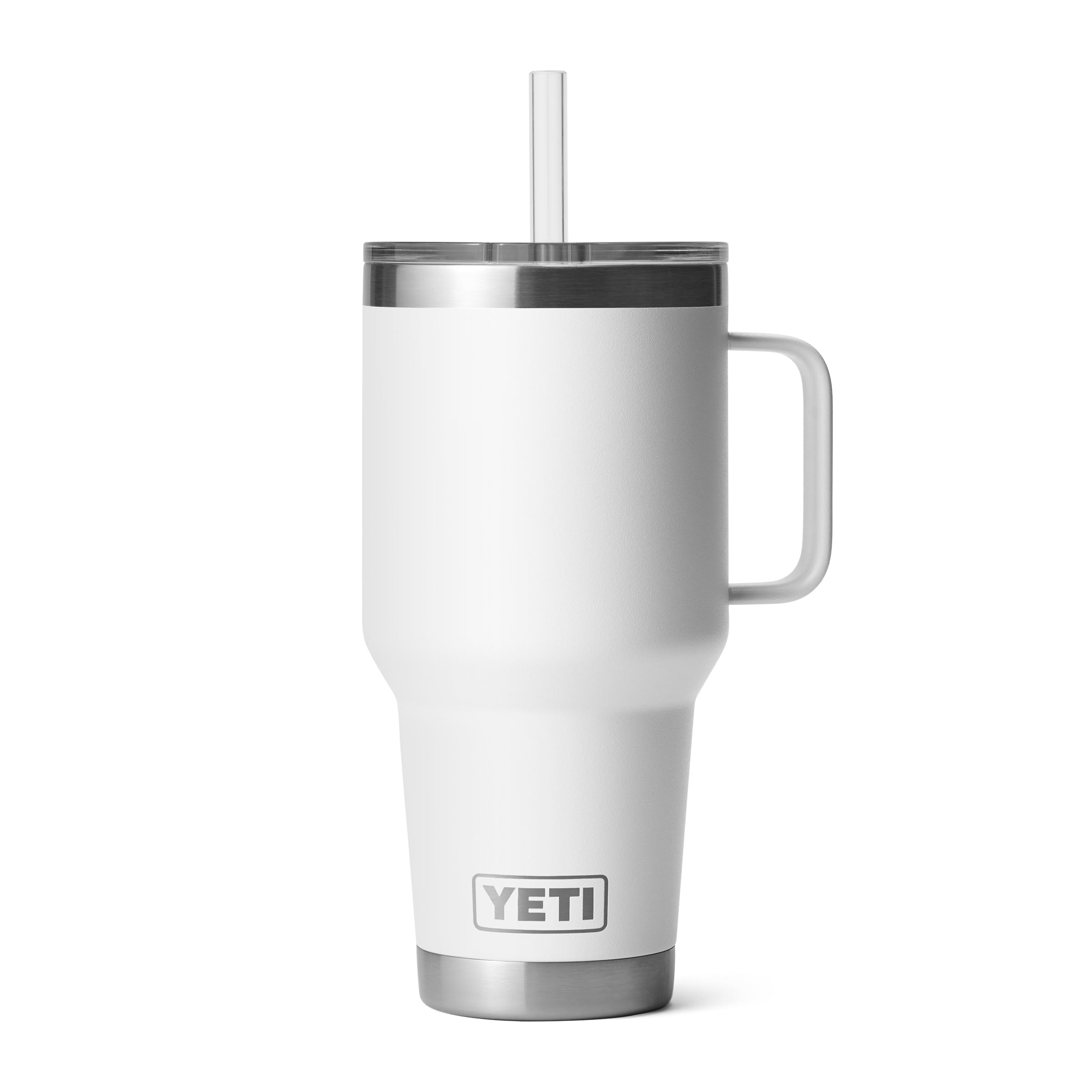 YETI Rambler 35 oz Tumbler with Handle and Straw Lid, Travel Mug Water Tumbler, Vacuum Insulated Cup with Handle, Stainless Steel, Moon Dust - Textured