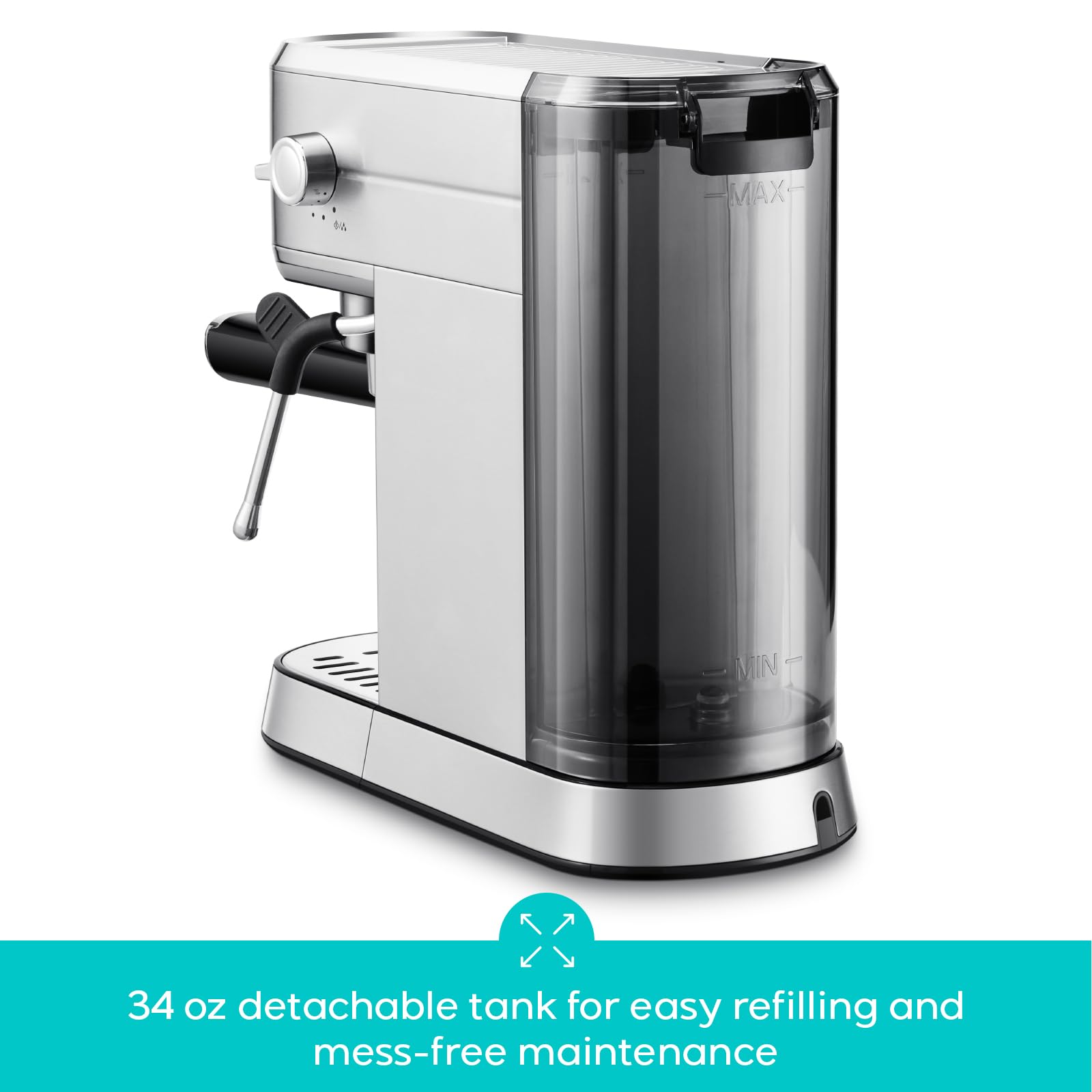CASABREWS CM5418 Espresso Machine 20 Bar, Compact Espresso Maker with Steam Milk Frother, Stainless Steel Coffee Machine with 34oz Removable Water Tank for Cappuccino, Gift for Women or Men, Silver