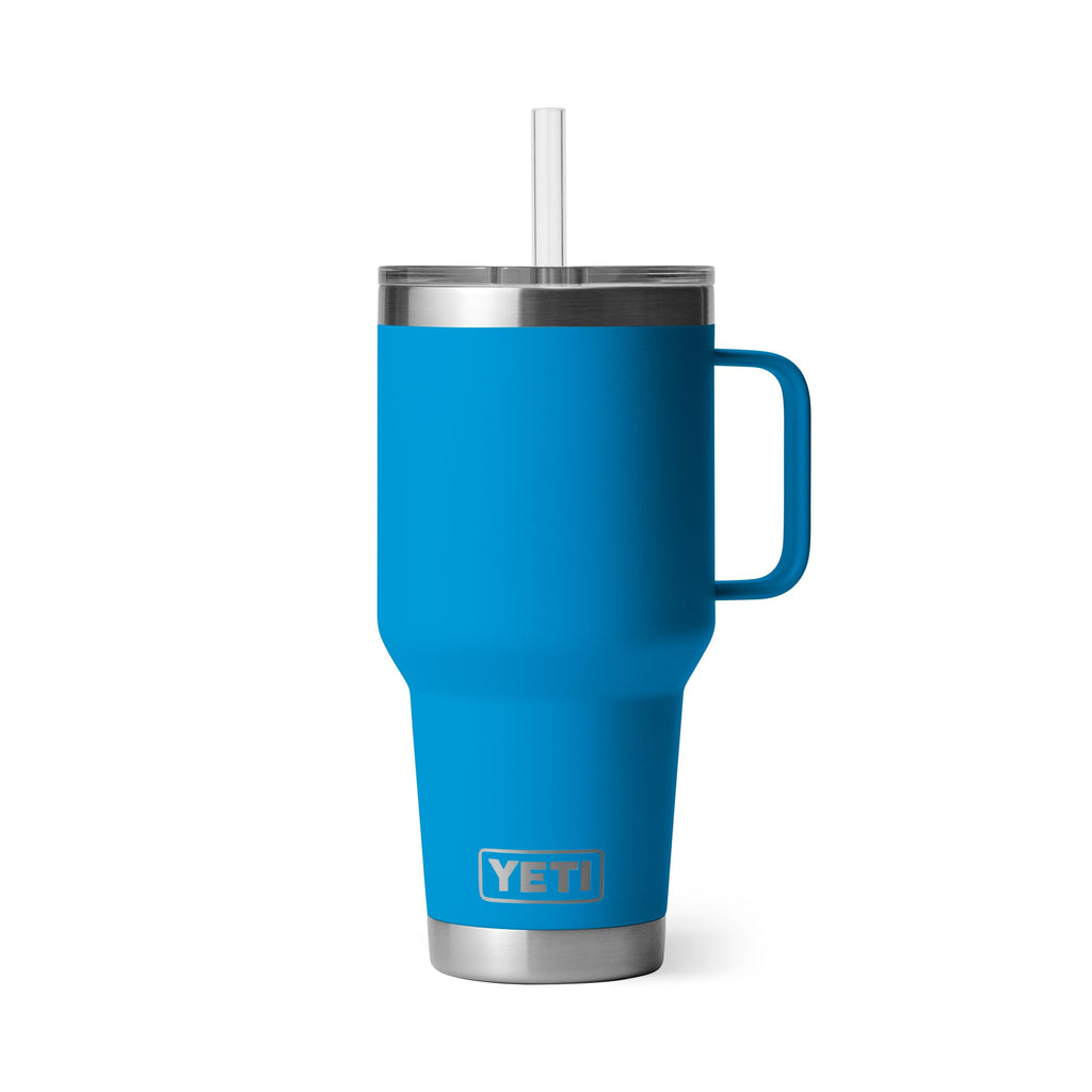 YETI Rambler 35 oz Tumbler with Handle and Straw Lid, Travel Mug Water Tumbler, Vacuum Insulated Cup with Handle, Stainless Steel, Moon Dust - Textured