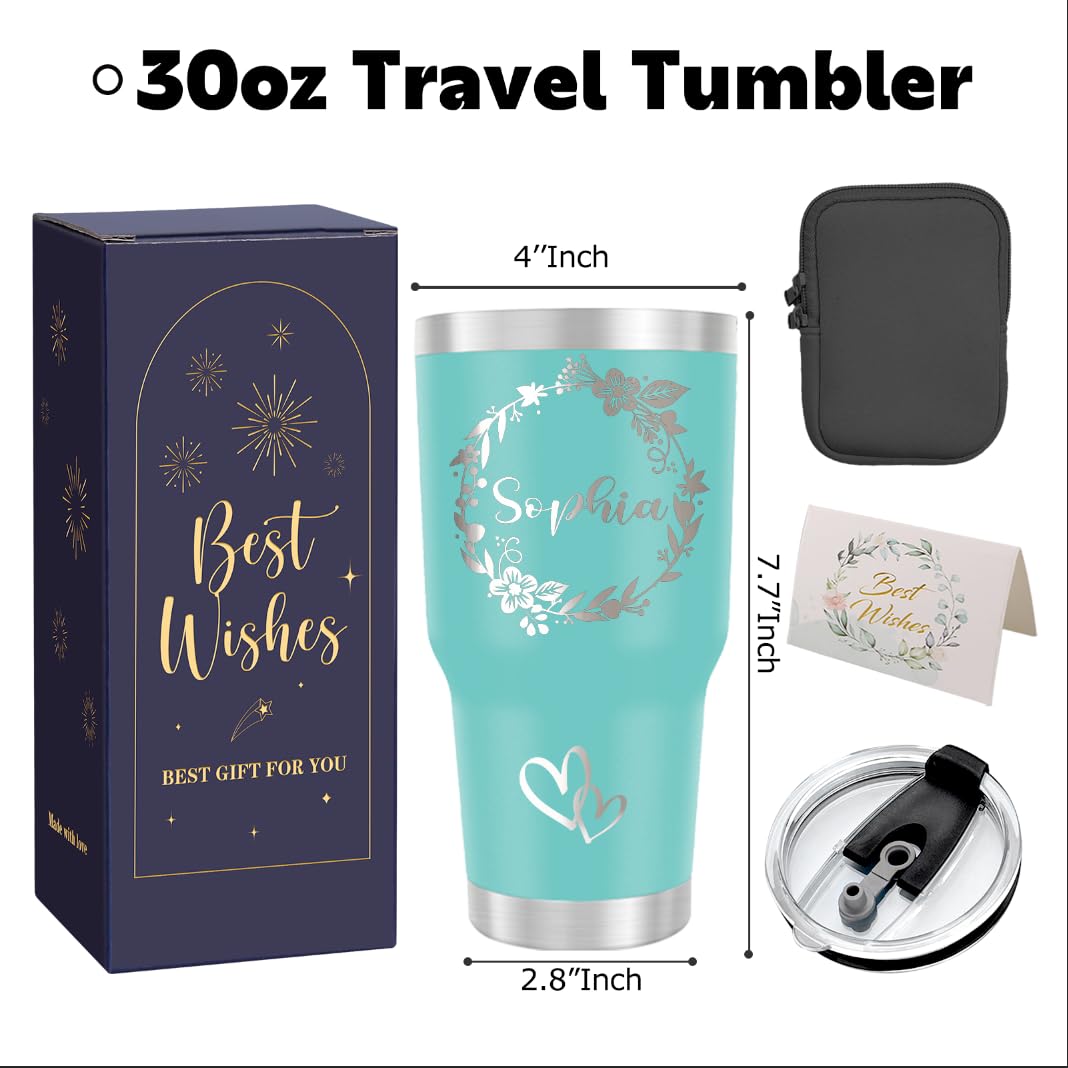 Personalized Tumbler Custom Coffee Tumbler Laser Engrave with Name 20 Oz Stainless Steel Travel Tumbler Cup Mug Personalized Gifts for Birthday Christmas Anniversary for Men Women Kids