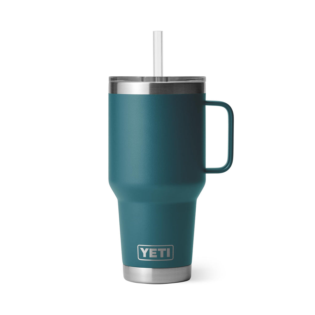 YETI Rambler 35 oz Tumbler with Handle and Straw Lid, Travel Mug Water Tumbler, Vacuum Insulated Cup with Handle, Stainless Steel, Moon Dust - Textured
