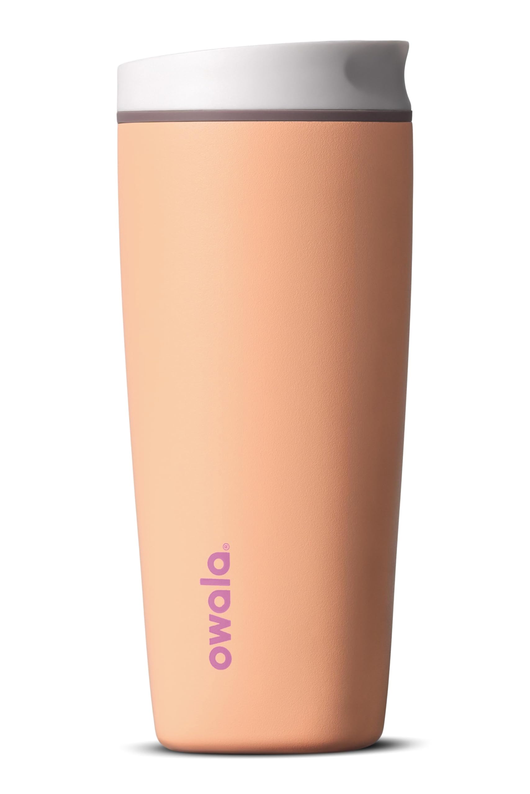 Owala SmoothSip Slider Insulated Stainless Steel Coffee Tumbler, Reusable Iced Coffee Cup, Hot Coffee Travel Mug, BPA Free 12 oz, Vanilla Bean