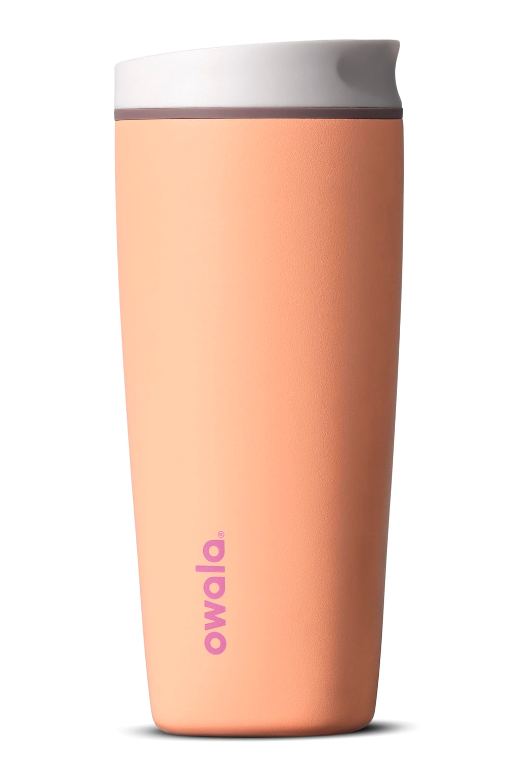 Owala SmoothSip Slider Insulated Stainless Steel Coffee Tumbler, Reusable Iced Coffee Cup, Hot Coffee Travel Mug, BPA Free 20 oz, Pucker Up