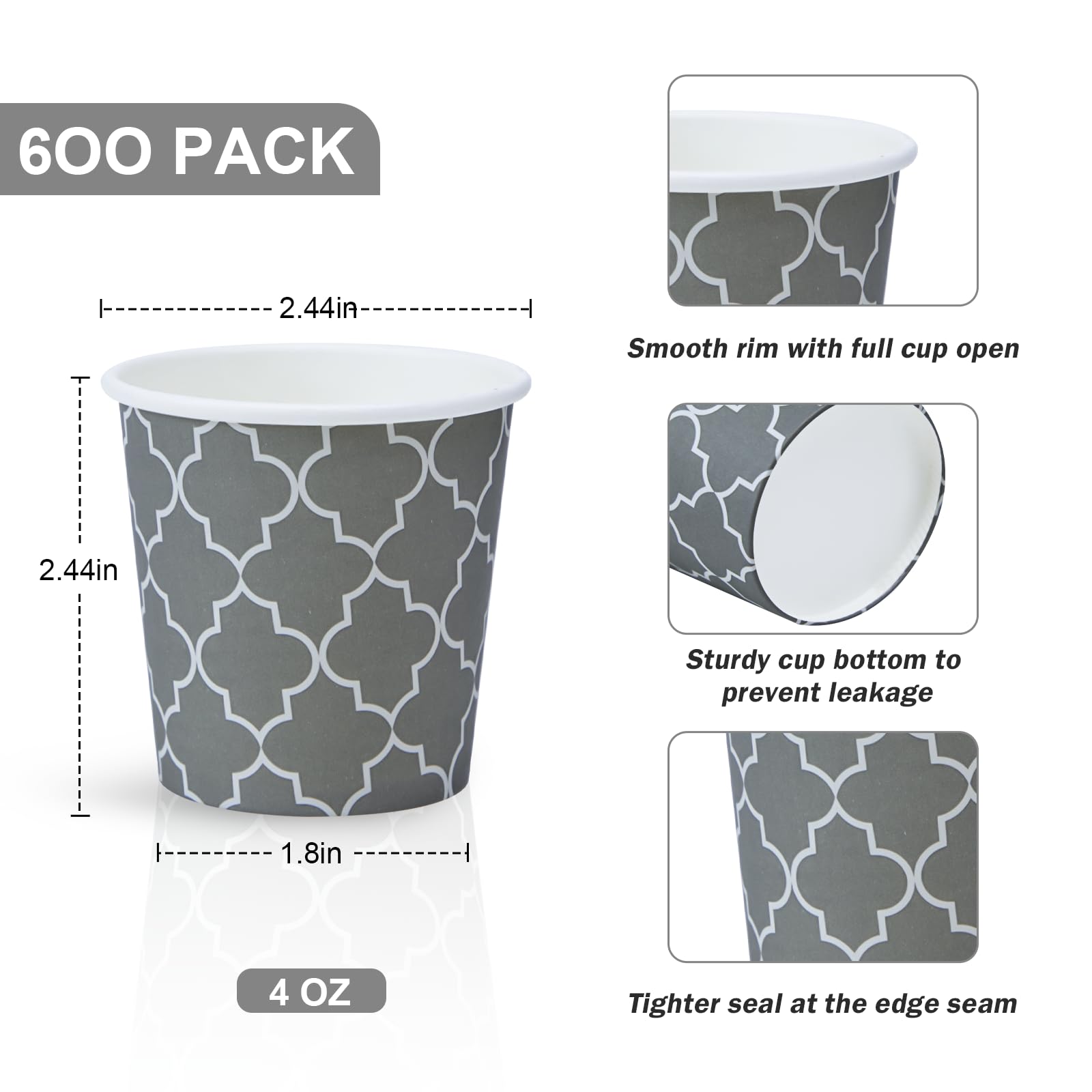 Lamosi Coffee Cups 12 oz 180 Pack, Disposable Paper Coffee Cups, Disposable Cups,12 oz Hot Cup,12oz Paper Insulated Cup for Cold Hot Drinks (No Lids)