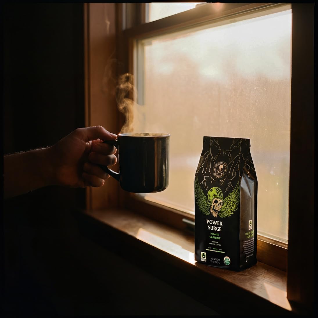 Death Wish Coffee, Valhalla Java Odinforce Blend Whole Bean, USDA Organic and Fair Trade, 12 oz (Pack of 1)