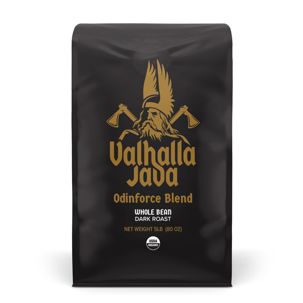 Death Wish Coffee, Valhalla Java Odinforce Blend Whole Bean, USDA Organic and Fair Trade, 12 oz (Pack of 1)
